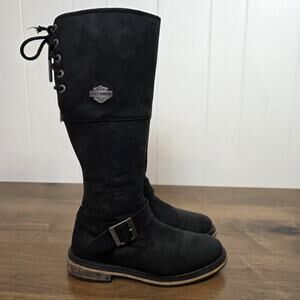Harley-Davidson Womens 5.5 M Leather Kirtland Ride Black Motorcycle Boots D87155